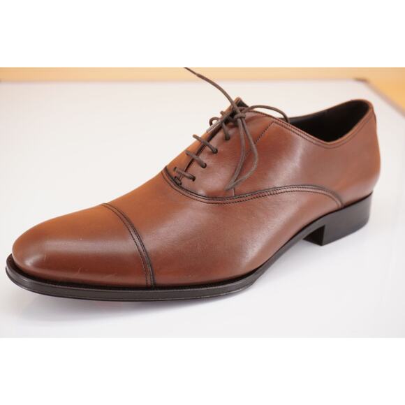 To Boot New York Forley Men's Brown Leather Cap Toe Oxfords SZ 9 D $395 lace - Picture 1 of 10